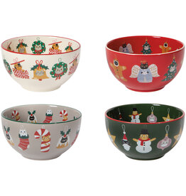 Bauble Cats Christmas Bowls Set of 4