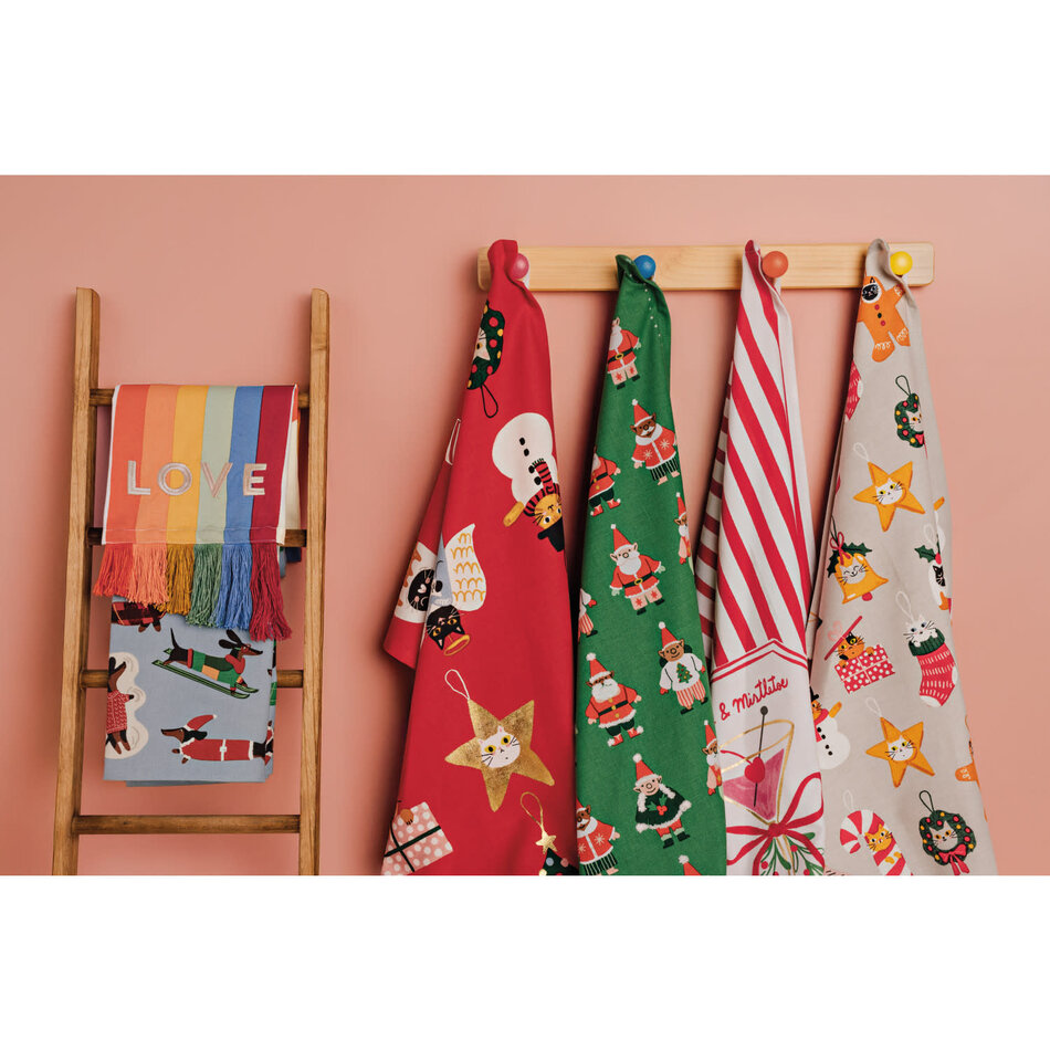 Bauble Cats Christmas Dishtowel