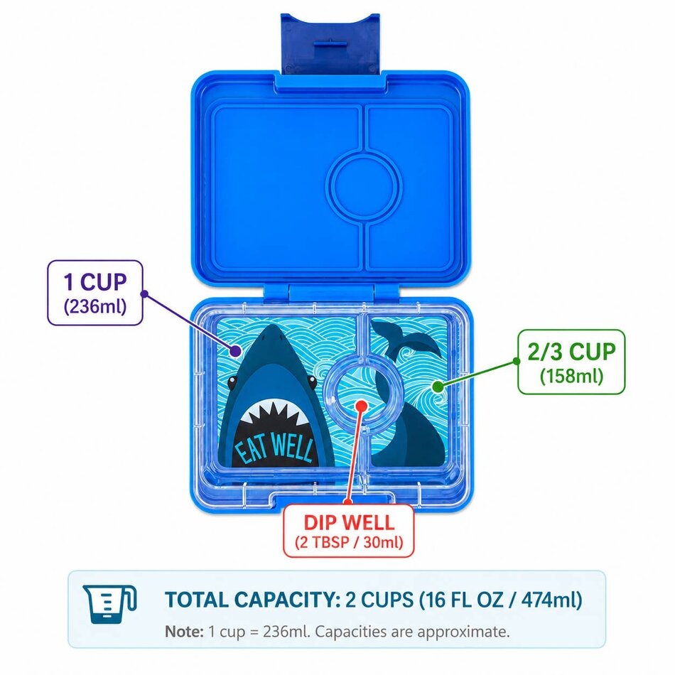 Yumbox Snack, Shark Surf Blue