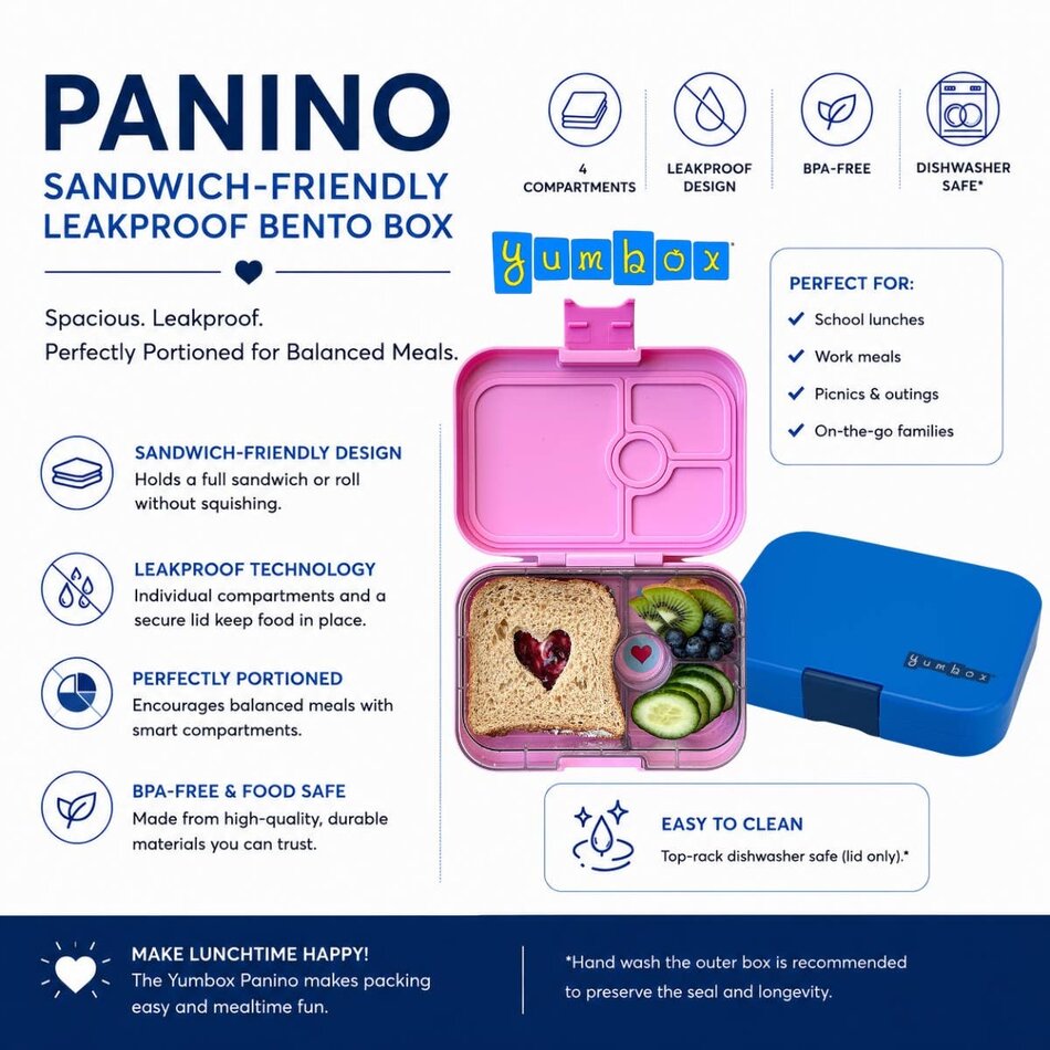 Yumbox Panino, Power Pink with Rainbow Tray