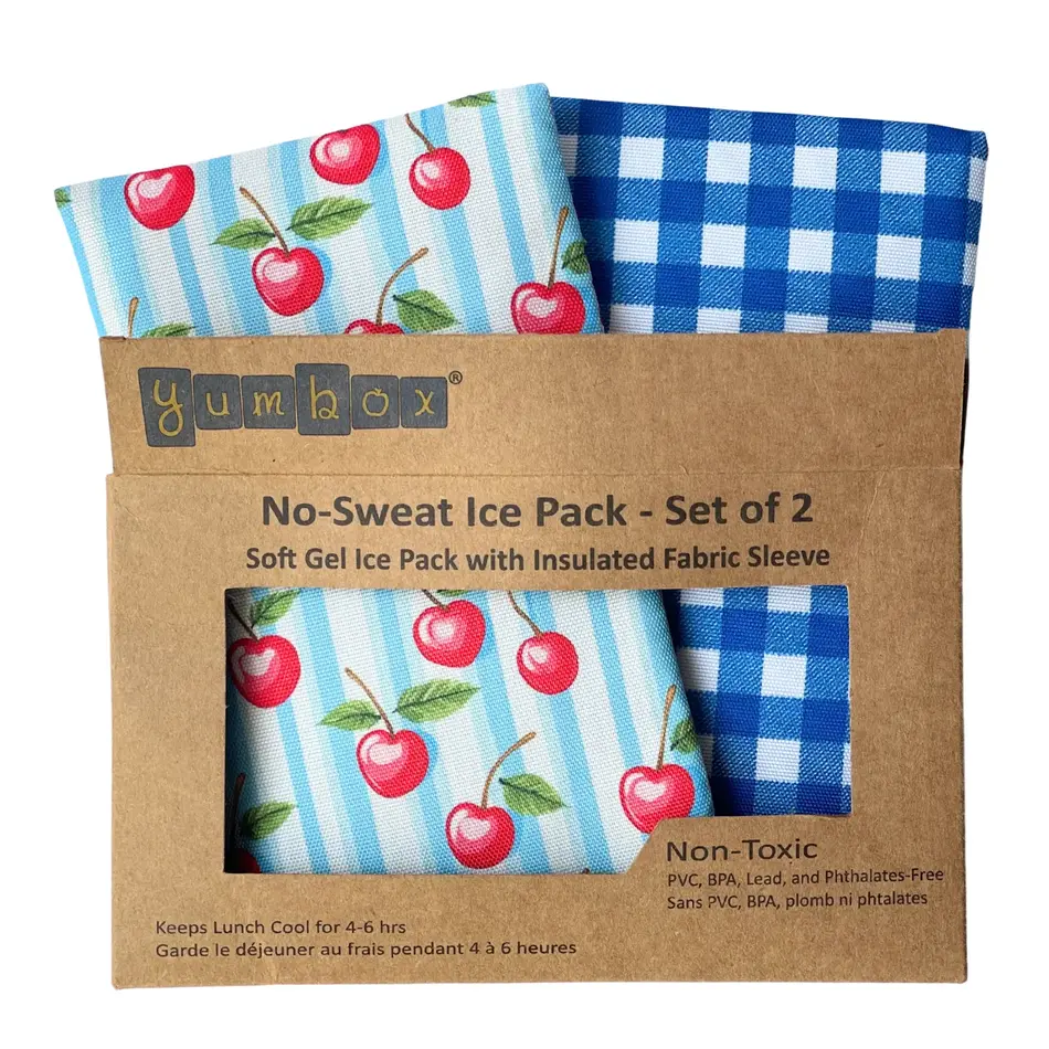Gel Ice Packs in Fabric Sleeves 2-Pack - Vichy & Cherries
