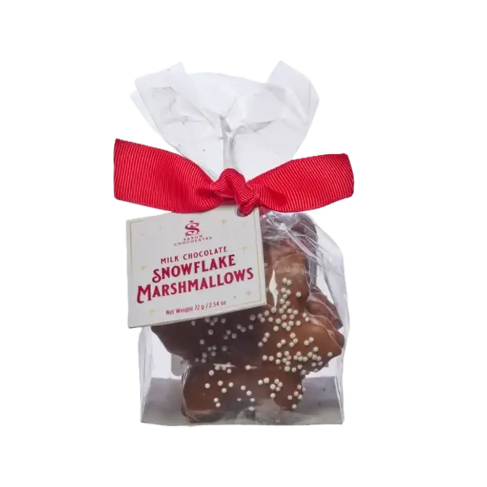 Saxon Milk Chocolate Marshmallow Snowflakes, 3pcs