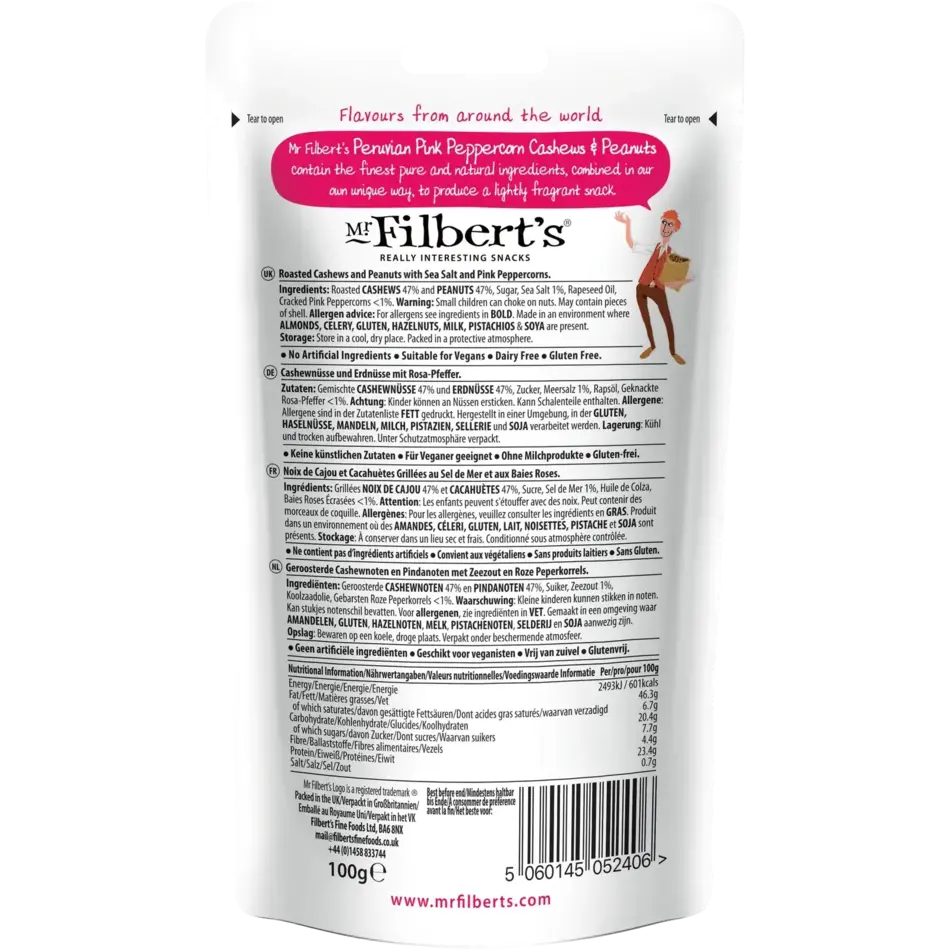 Mr. Filbert's Peruvian Pink Peppercorn Cashews and Peanuts