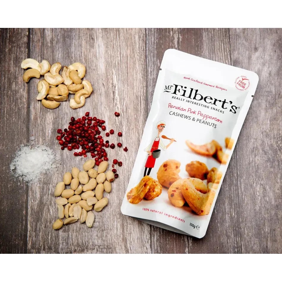 Mr. Filbert's Peruvian Pink Peppercorn Cashews and Peanuts