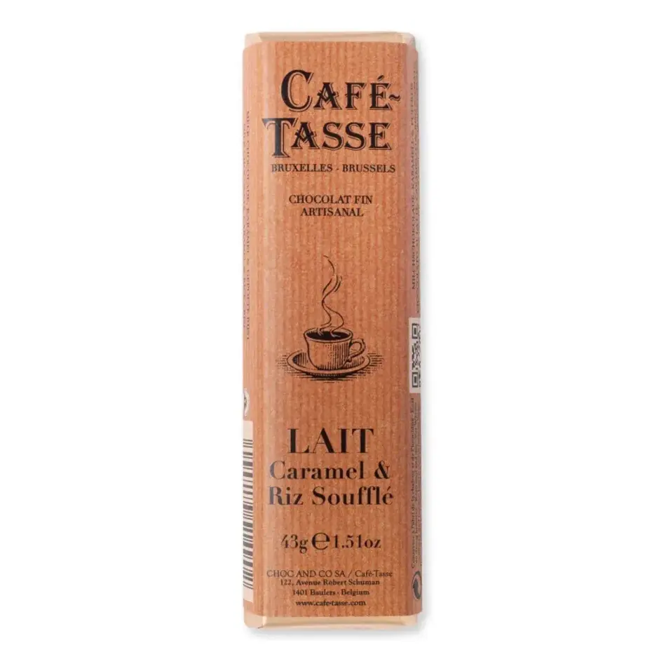 Cafe Tasse Milk Chocolate with Caramel & Riz Soufflé, 45g