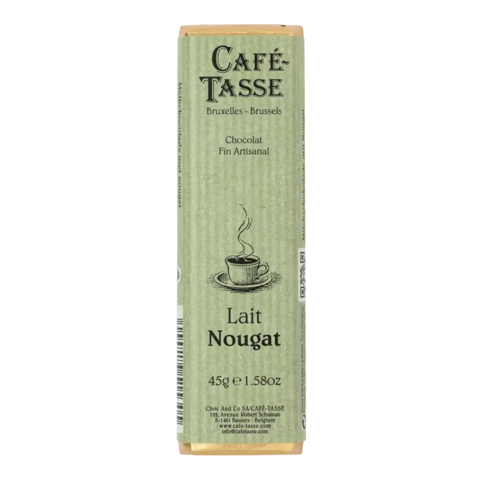 Cafe-Tasse Cafe Tasse Chocolate, Milk Chocolate with Nougate, 45g