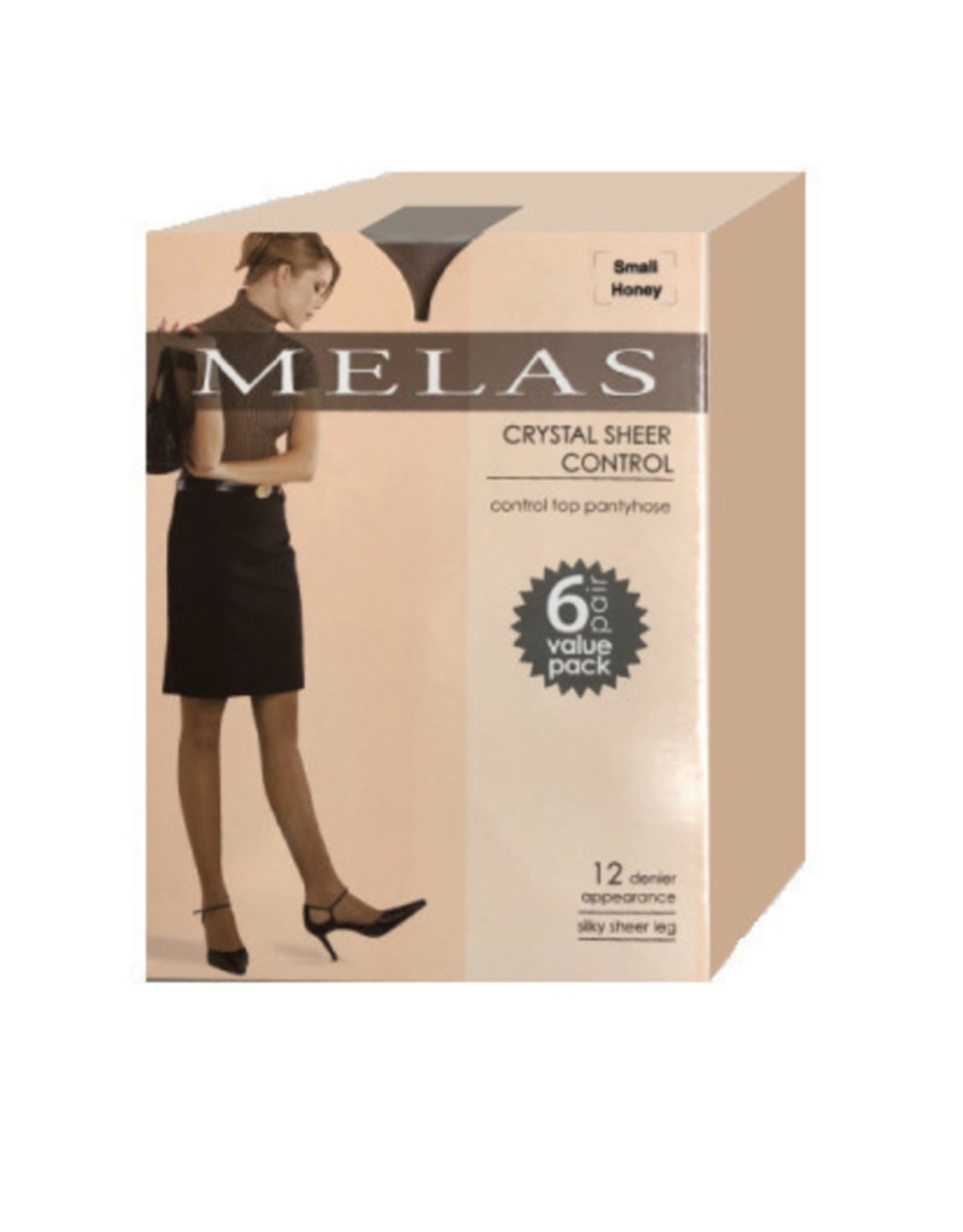 Melas Melas Women's Crystal Sheer Control Top 6 Pack 12 Denier AS-6096