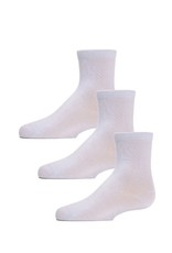 Memoi Memoi Kids Mid Cut Socks 3 Pair Pack MK-556