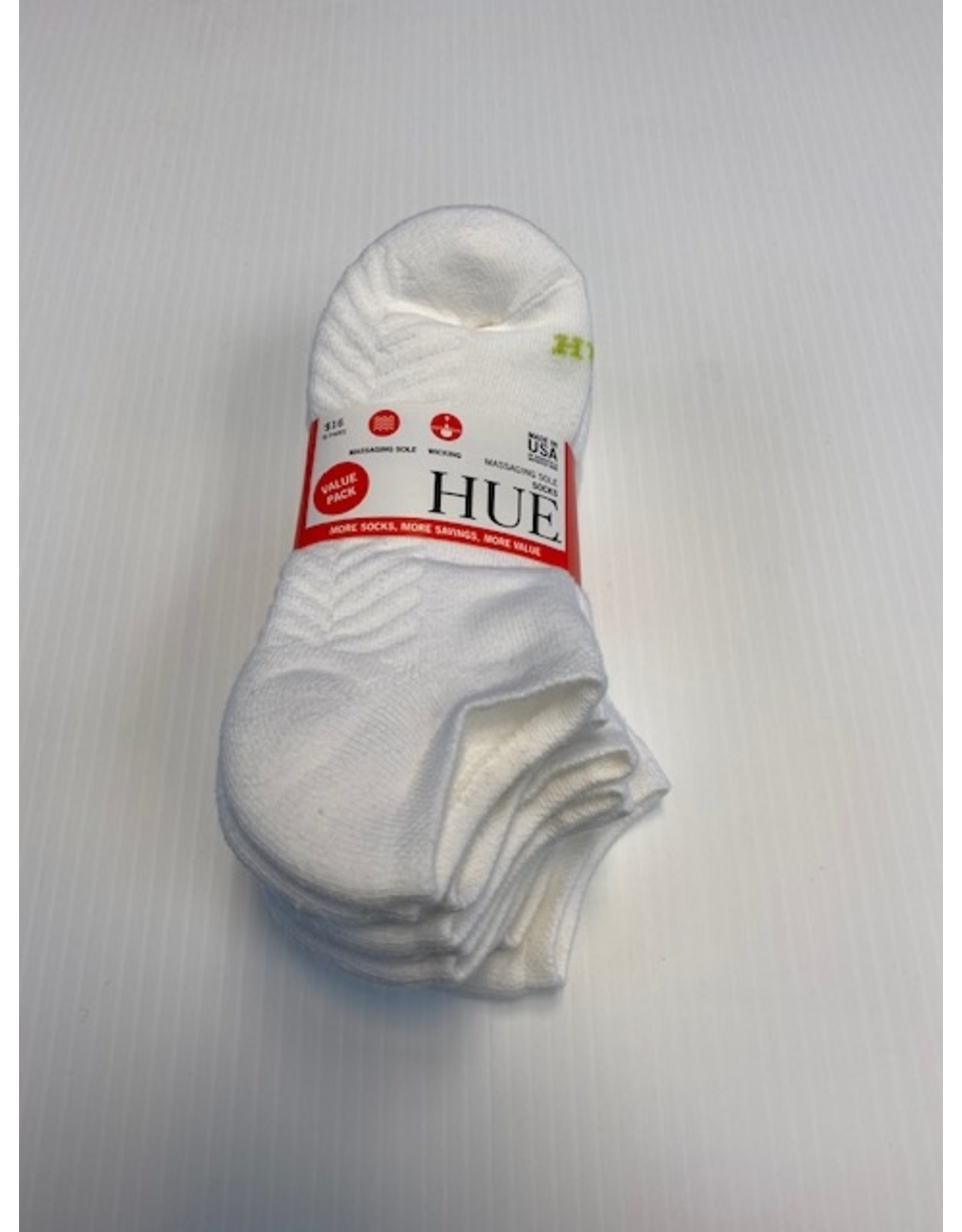 Hue Hue Women's Cotton Massaging Sole Socks 6-Pack U11142