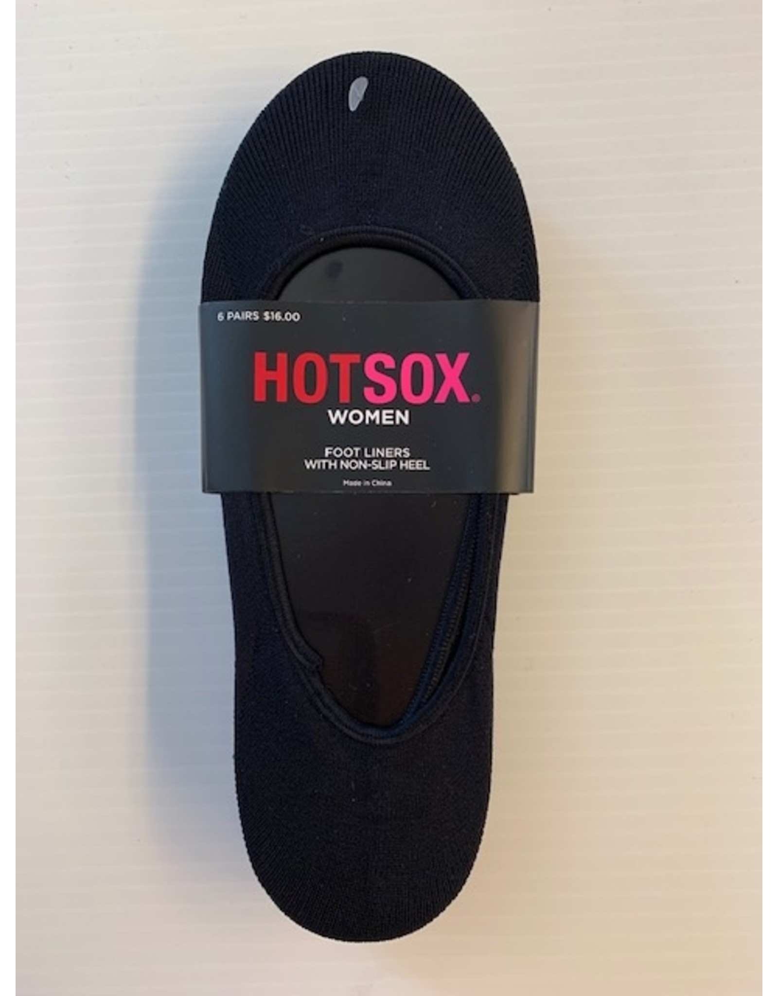 Hotsox Hot Sox Women's 6-Pack Foot Liners With Non-Slip Heel Ped HO000105PK