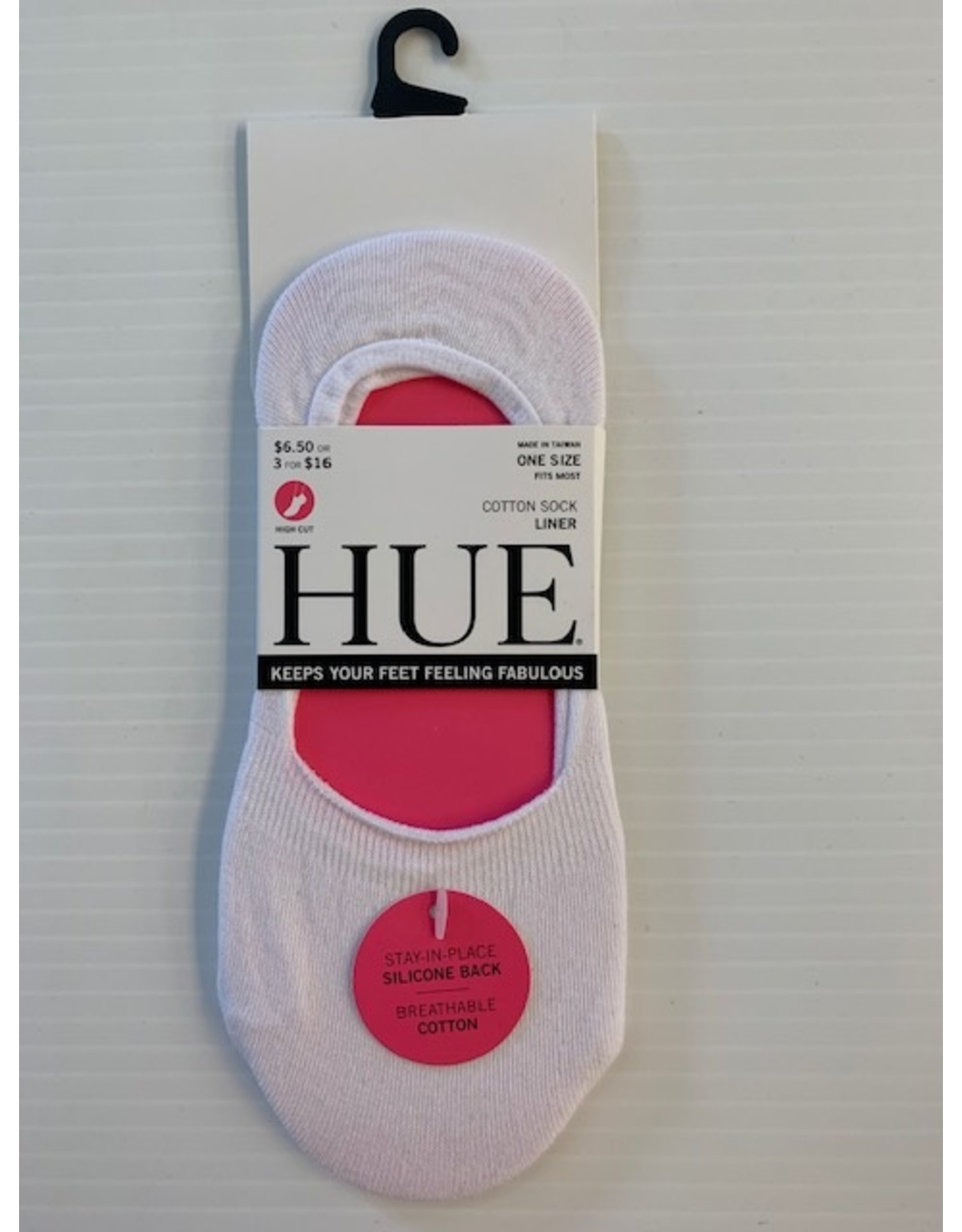 HUE Elastic Topline Hidden Liner Socks, 4 Pack