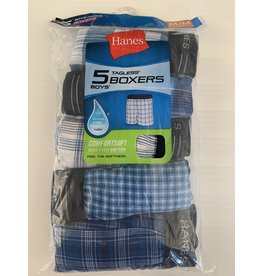 Hanes Boy's Tagless Cotton Plaid Boxers