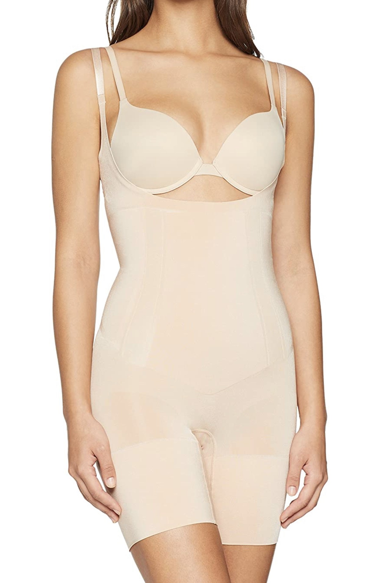 Spanx SPANX Shapewear for Women Thinstincts Open-Bust Mid-Thigh Bodysuit  (Regular and Plus Sizes)