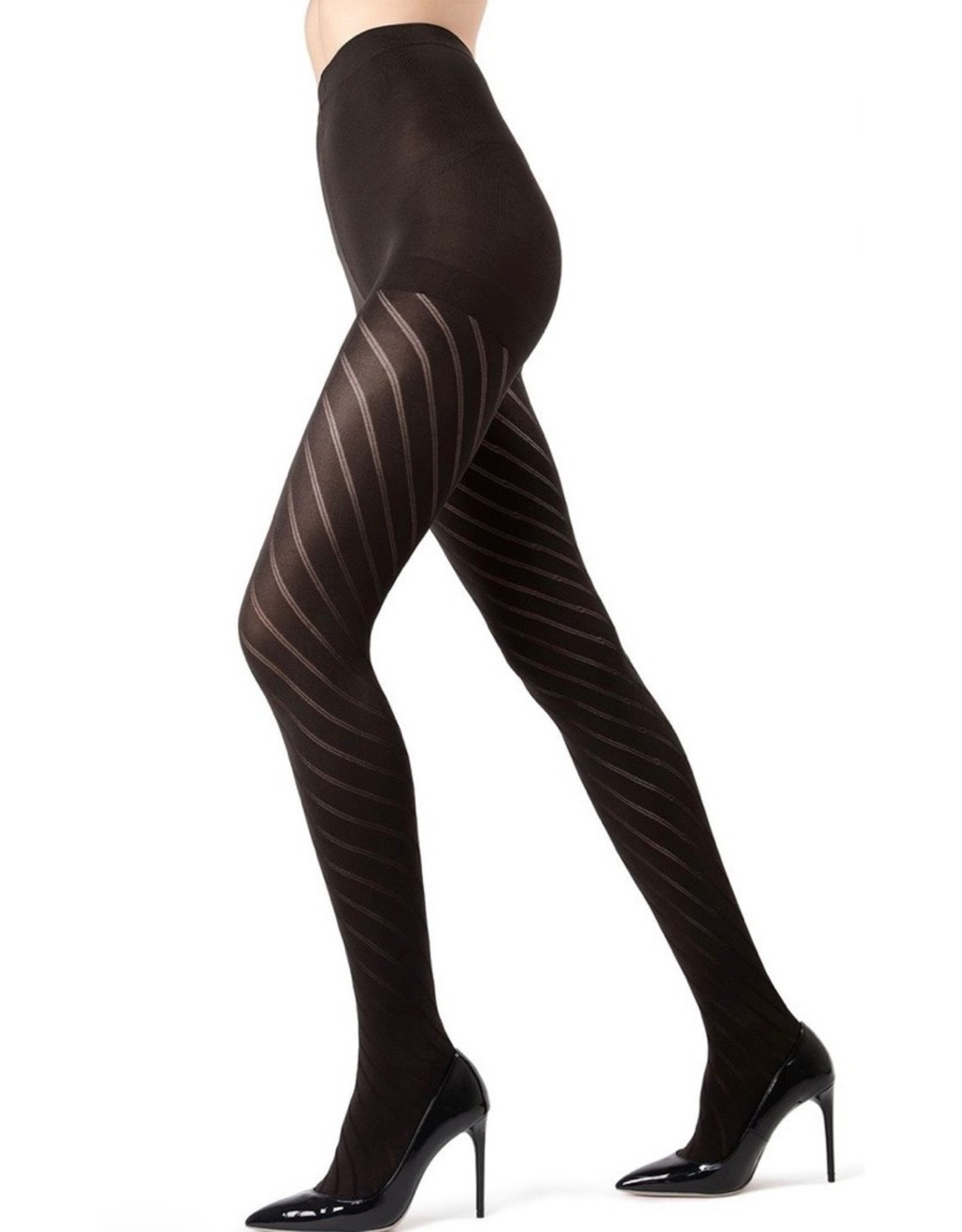 Memoi Memoi Women's Spiral Opaque Fashion Tights MO-320