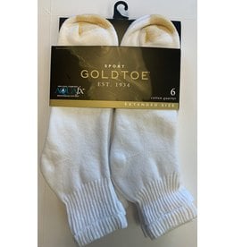 Goldtoe Goldtoe Extended Size Men's Cotton Athletic Quarter Socks 6-Pack