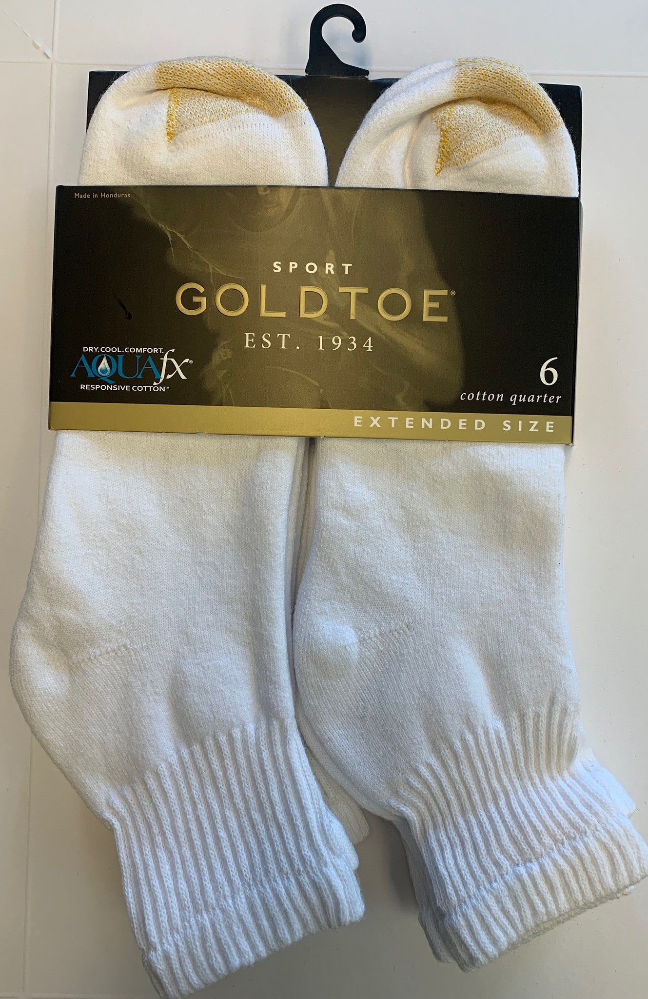 Goldtoe Extended Size Men's Cotton Athletic Quarter Socks 6Pack Sox