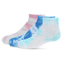 Memoi Memoi Tie Dye Mid Cut Socks 3-Pack MKF-563