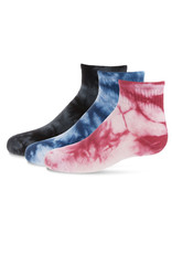 Memoi Memoi Tie Dye Mid Cut Socks 3-Pack MKF-563