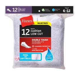 Hanes Men's Comfort Soft Low Cut Sports Socks Value 12-Pack