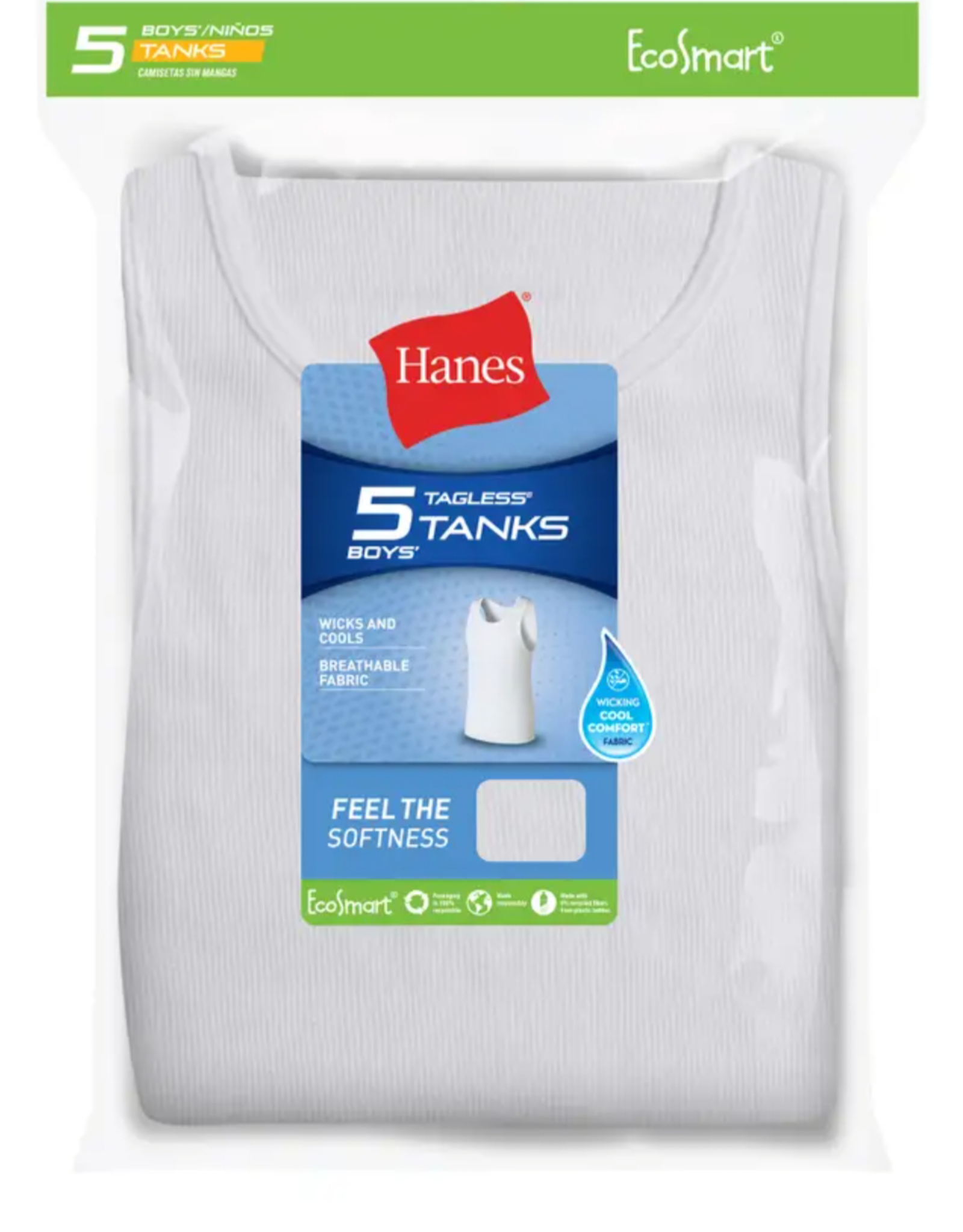 Hanes Boys Tagless Tanks 5-Pack