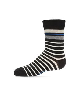 Memoi Memoi Boys Striped Cotton Blend Crew Socks