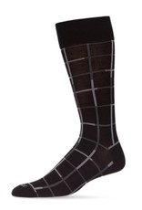 Memoi Memoi Men's Windowpane Bamboo Dress Sock