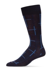 Memoi Memoi Men's Windowpane Bamboo Dress Sock