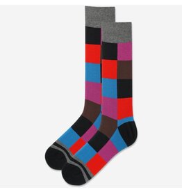 Hotsox Hotsox Men's Geometric Box Grid Crew Sock