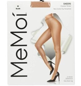 Memoi Memoi Women's Non-Control Top Crystal Sheer Pantyhose MM-209