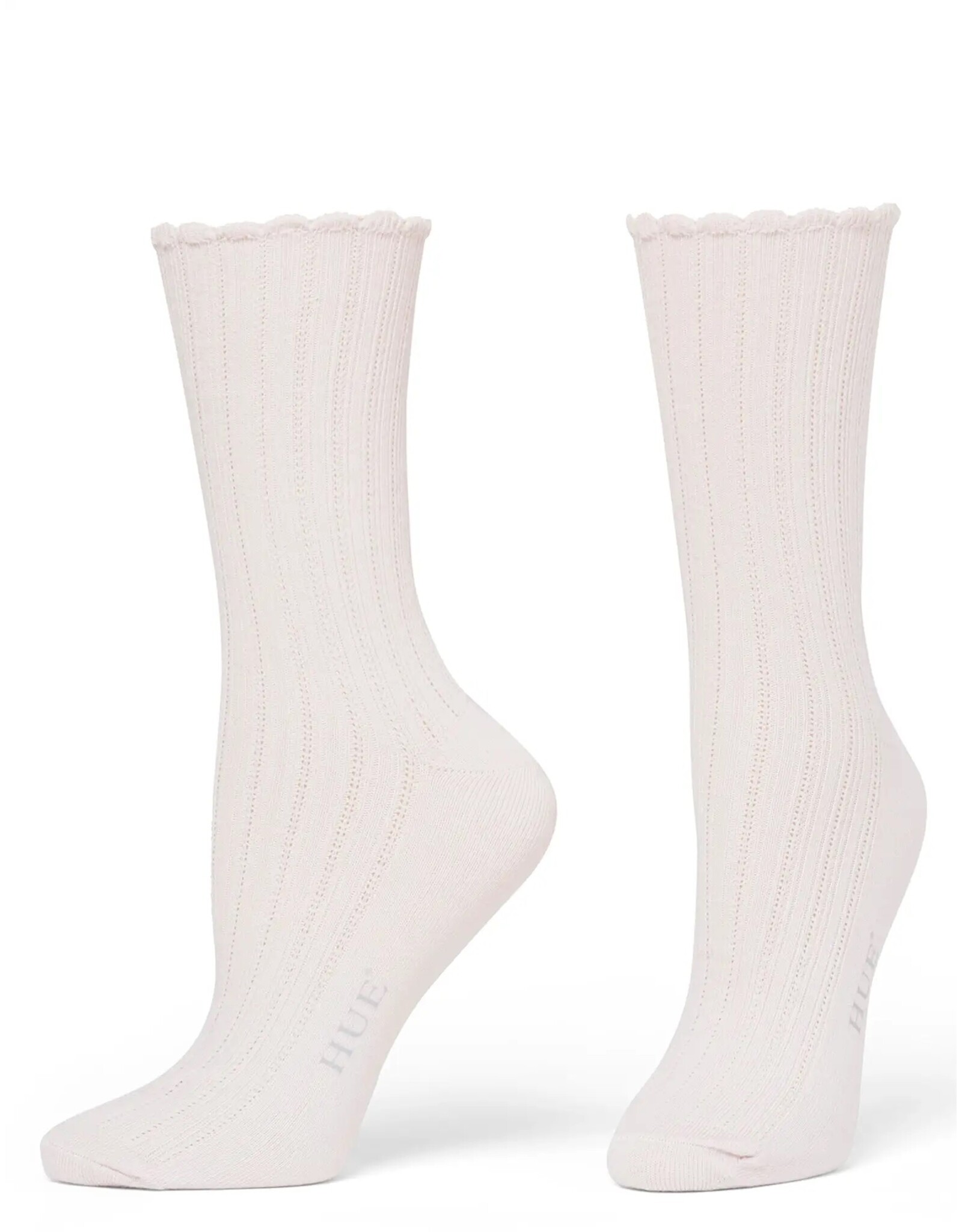 Hue Hue Women's Scalloped Pointelle Socks U2440