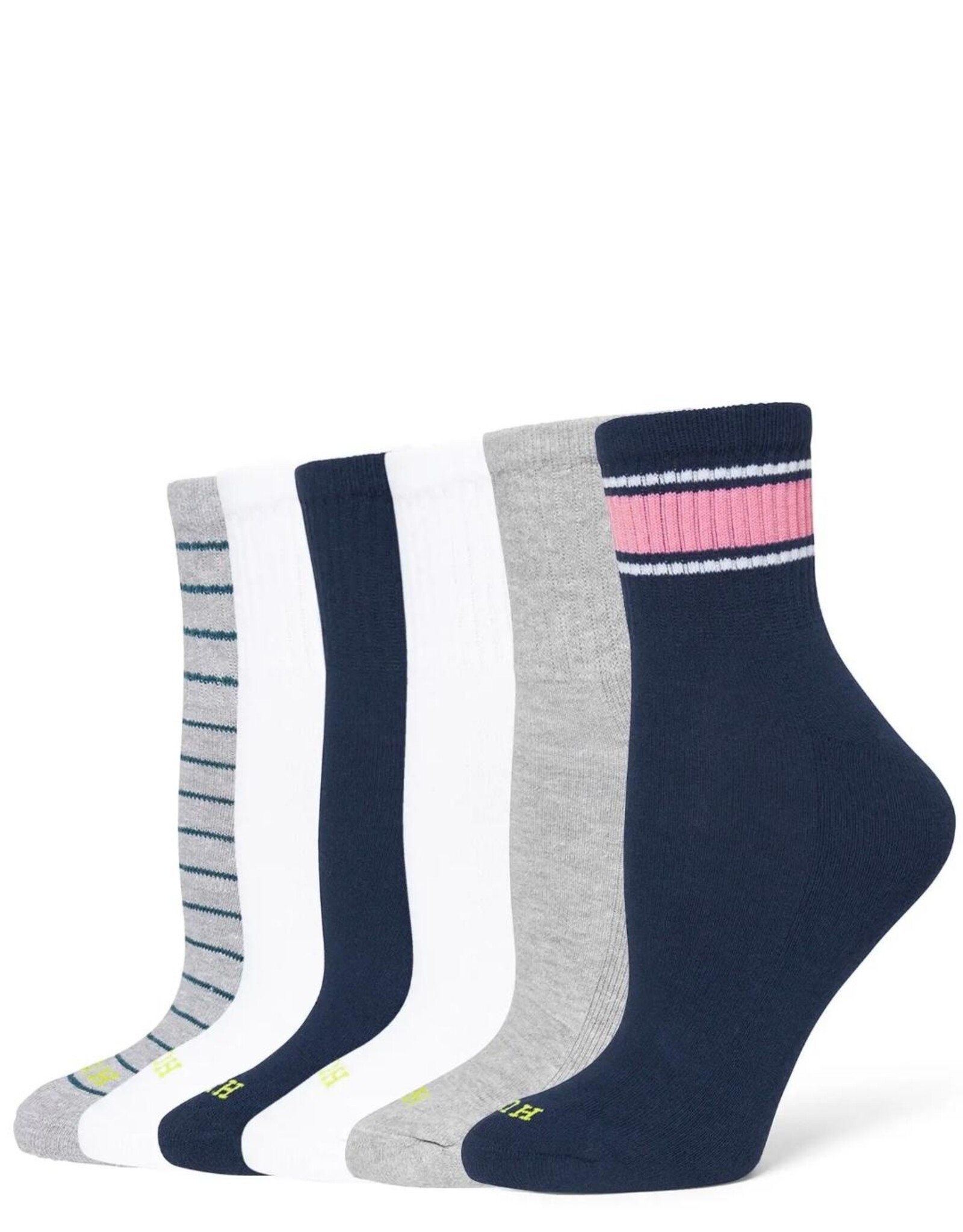 Hue Hue Women's Cotton Mini Crew Socks 6-Pack U10227