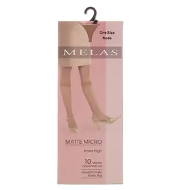 Melas Melas Women's Matte Micro Sheer 10 Denier Knee Highs