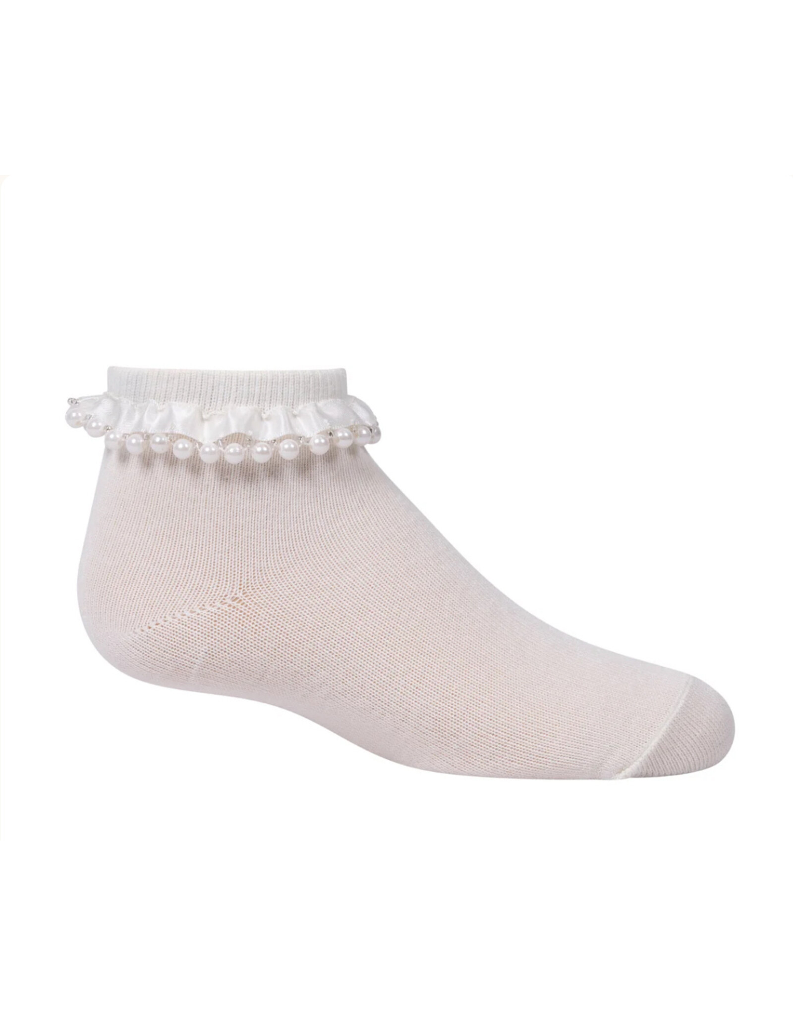 Zubii Zubii Girls Pearl Ruffle Ankle Socks