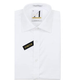 Alviso Alviso Boys White Long Sleeve Super Stretch Dress Shirt