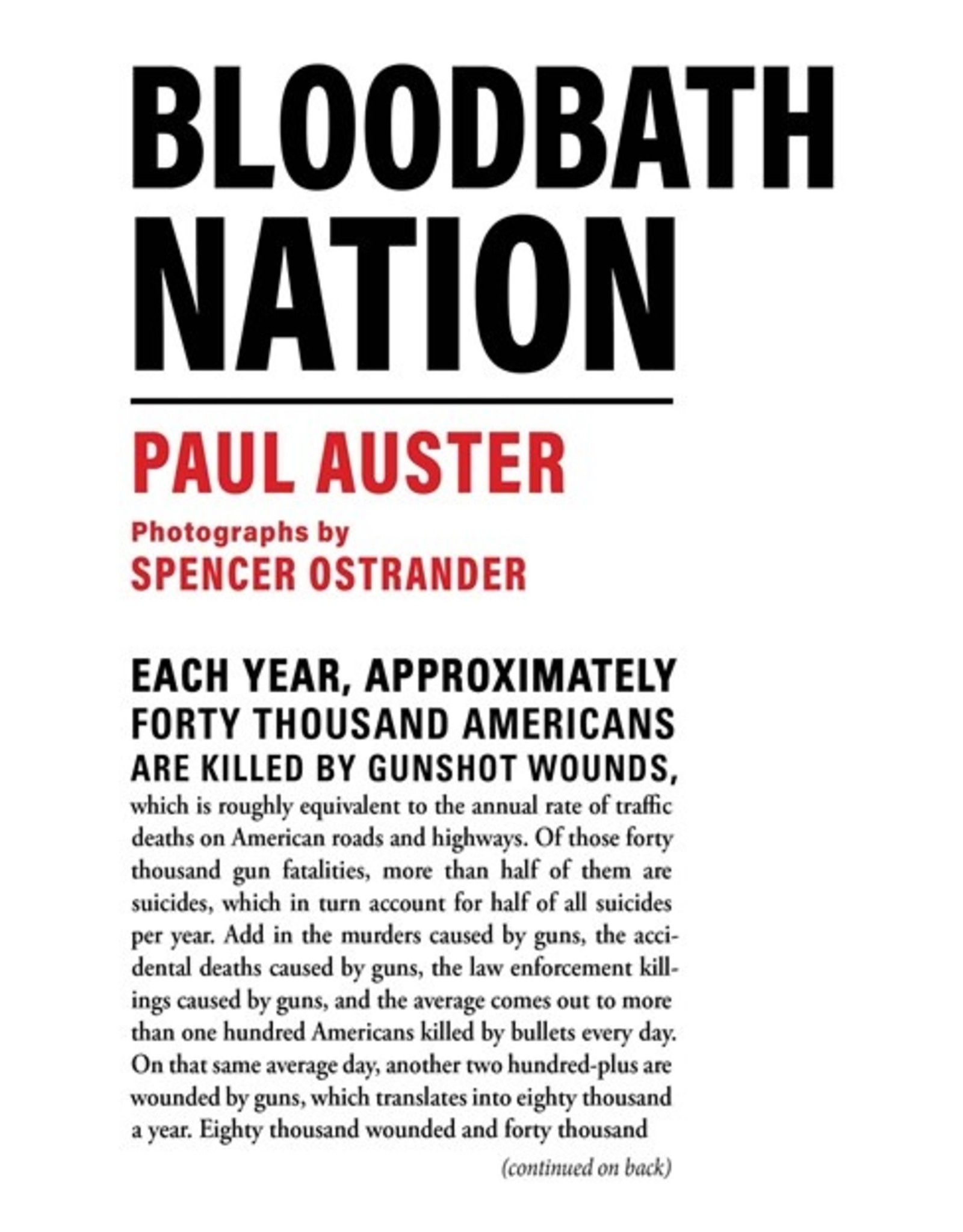 Books Bloodbath Nation   Paul Auster