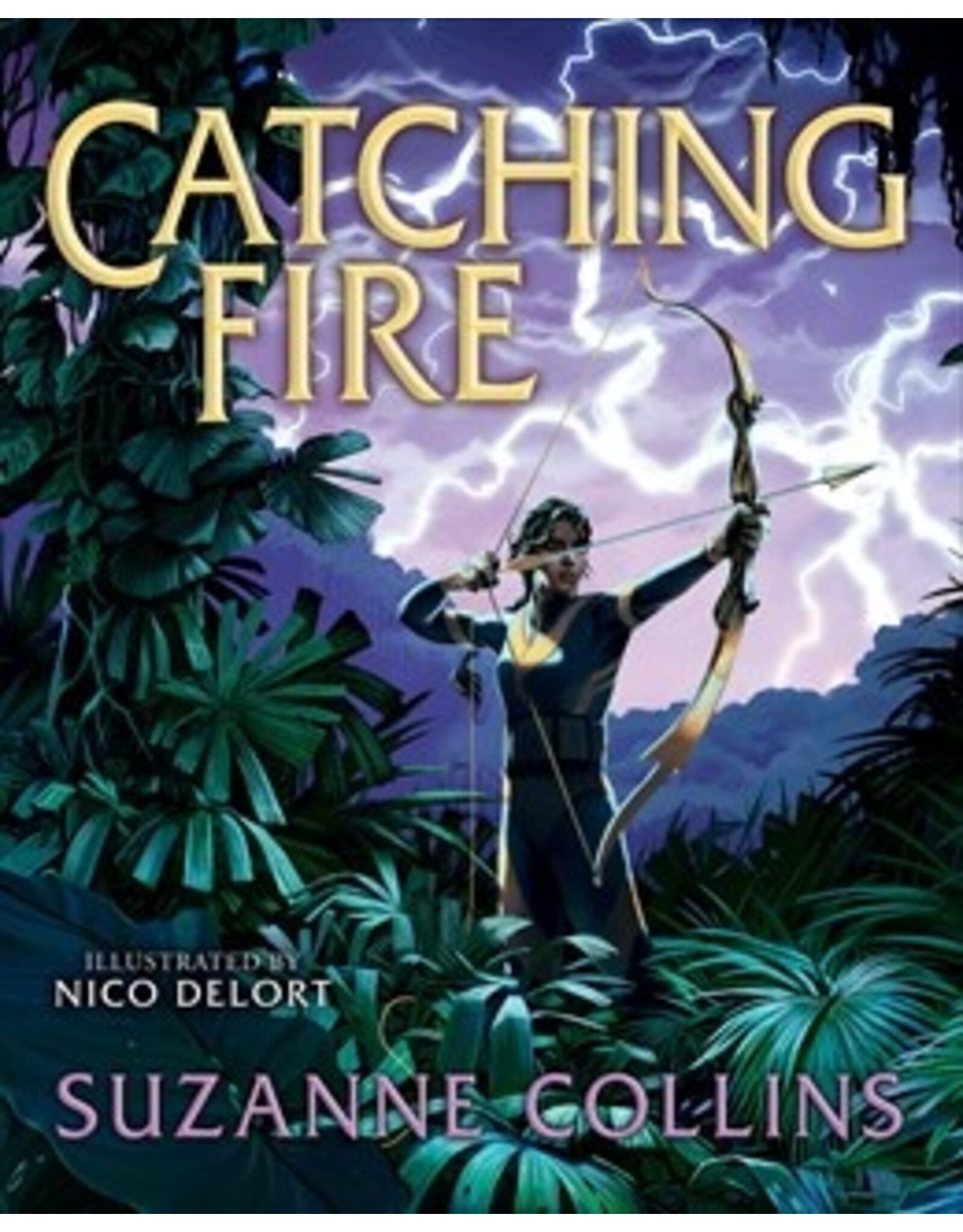 Books Catching Fire by Suzanne Collins. Illustrated by Nico Delort (GLIBA Holiday Catalog 2025)