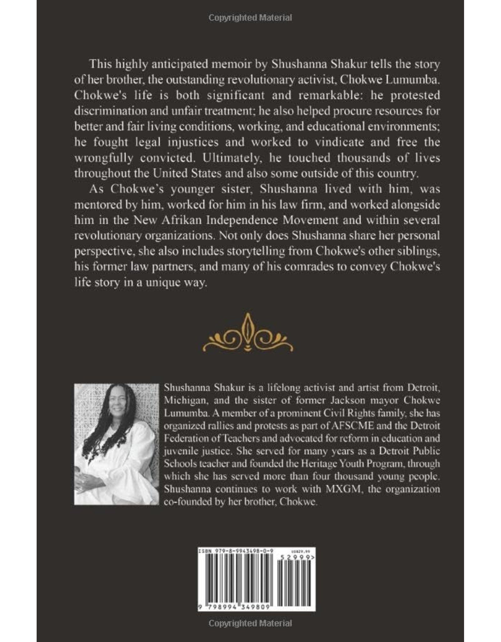 Books Memories of My Revolutionary Brother, Chokwe Lumumba by Shushanna Shakur