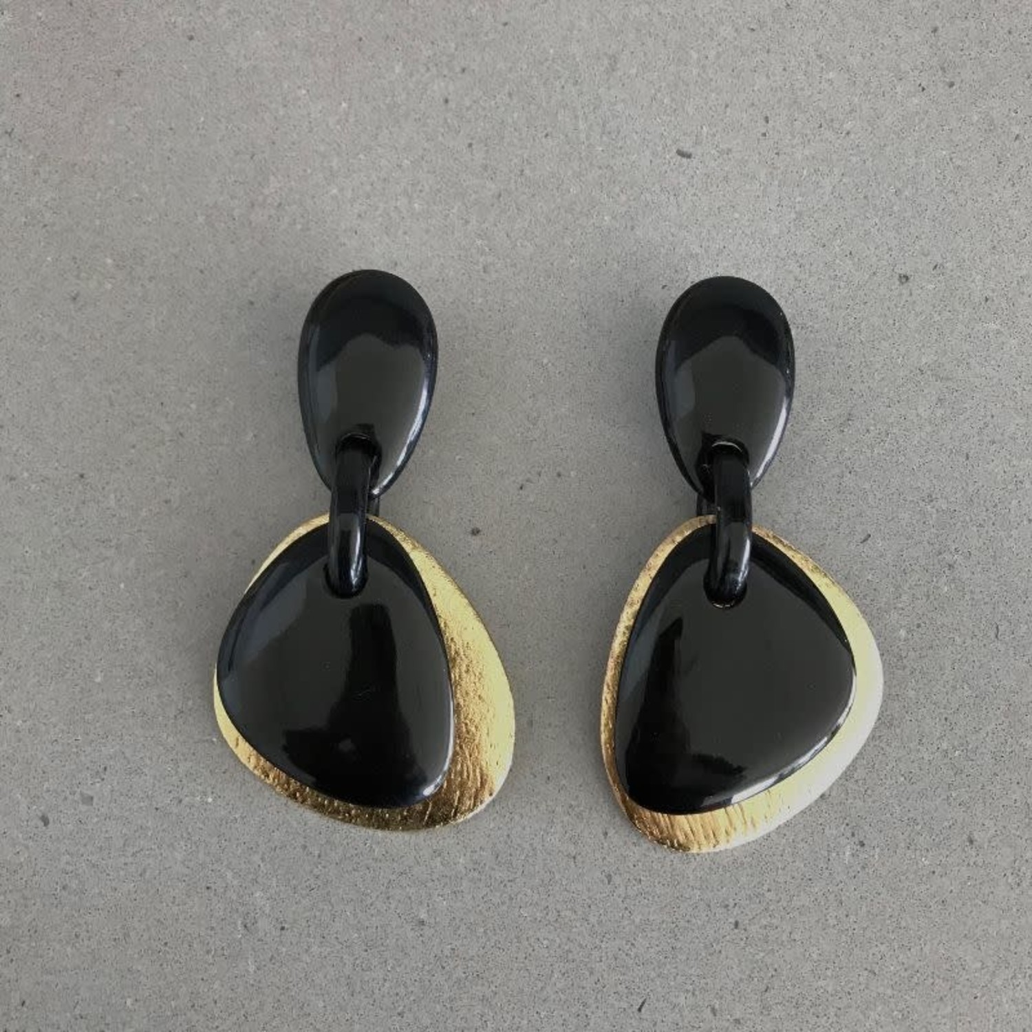 Black 2024 horn earrings