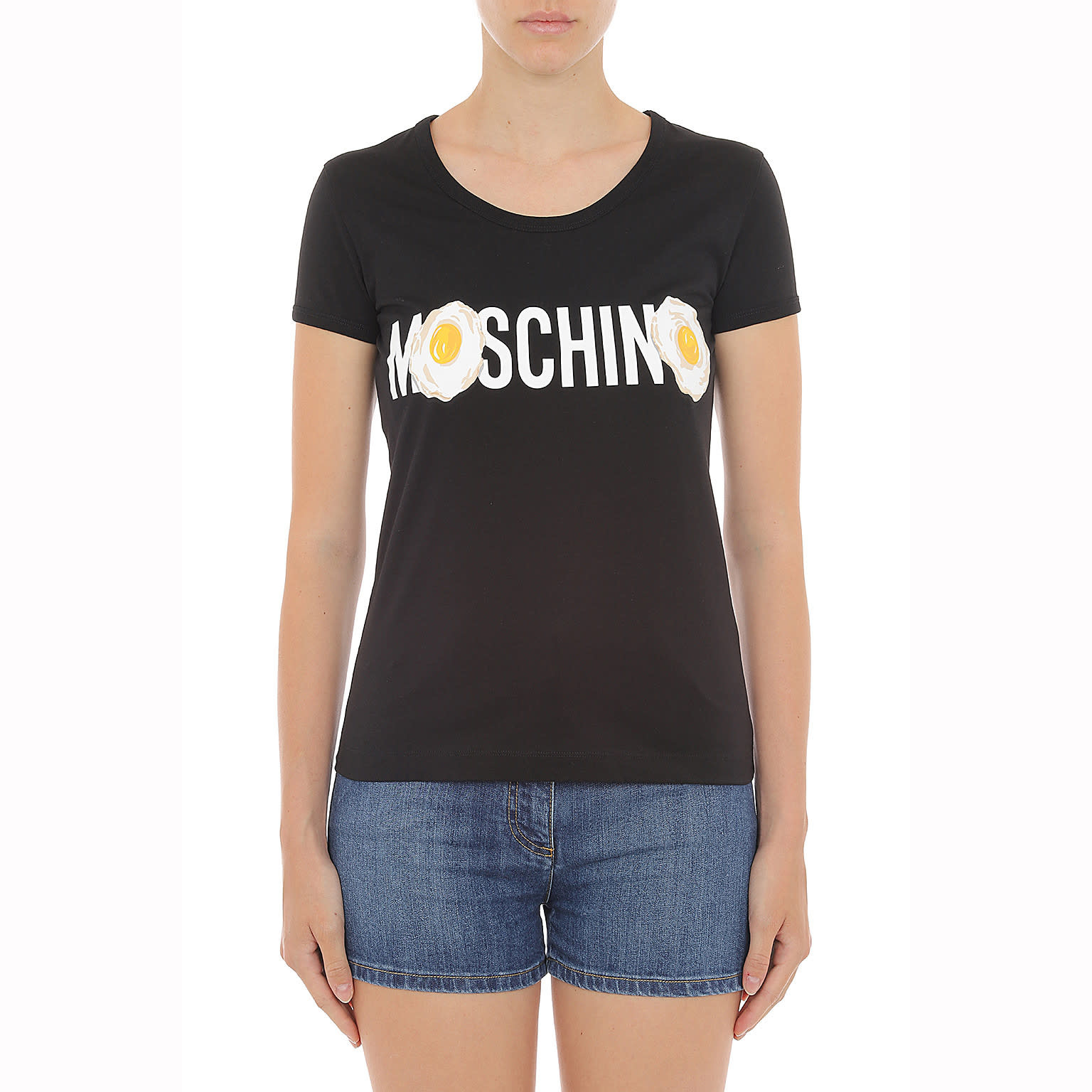 【送料&関税込】Moschino Eggs Printed Crewneck T-shirt Moschino Moschino Eggs Printed Crewneck T-Shirt - T-Shirts