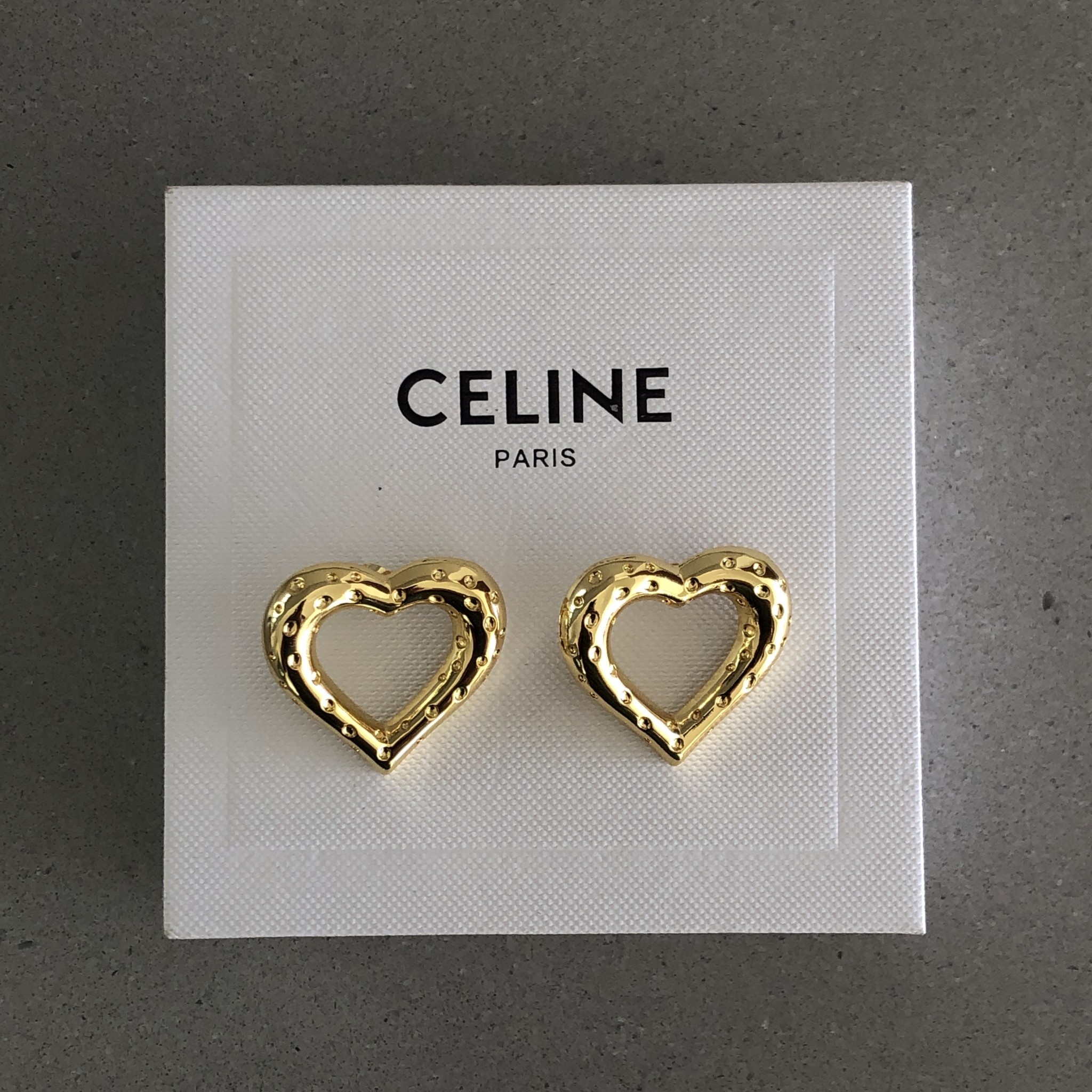 PLEASE DO NOT ENTER VINTAGE Earrings Celine Golden Heart - Vintage