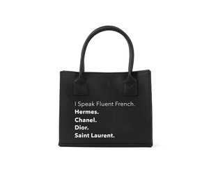 Fluent French Black Tote Bag – OMA Boutique
