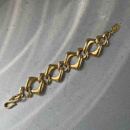 Vintage 1995 CHANEL Double Leather Chain Cuff Bracelet -  Denmark