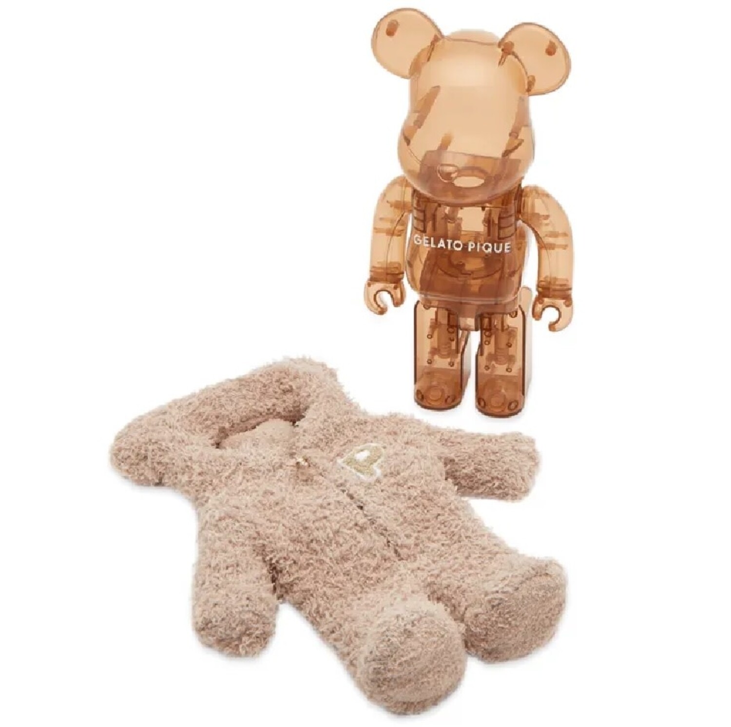BEARBRICK X GELATO PIQUE - Beige Figurine 400% - Please Do BEARBRICK X GELATO PIQUE - Beige Figurine 400% - Please Do