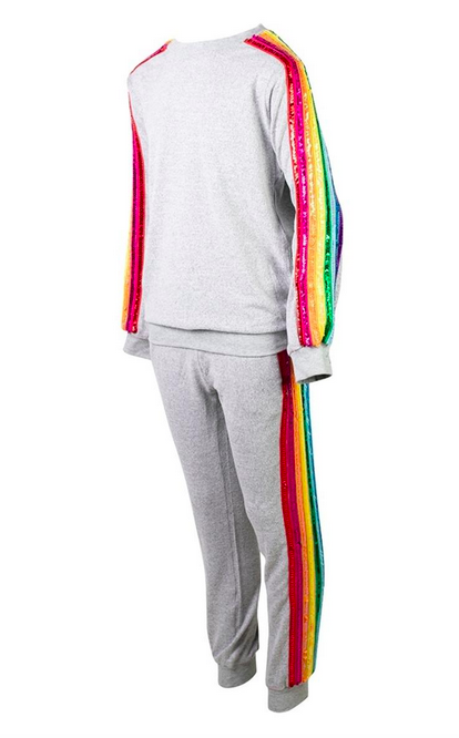 rainbow velour tracksuit