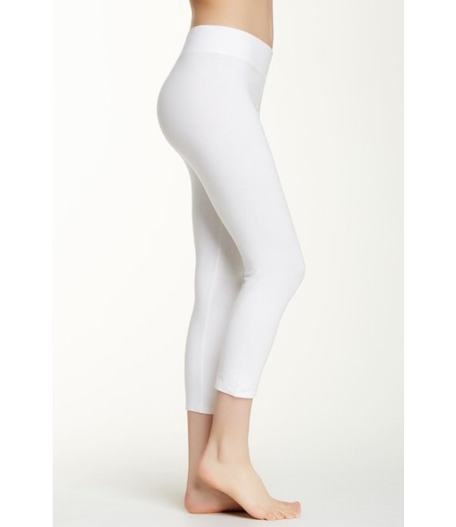 Hue White Capri Leggings with Wide Waist Band