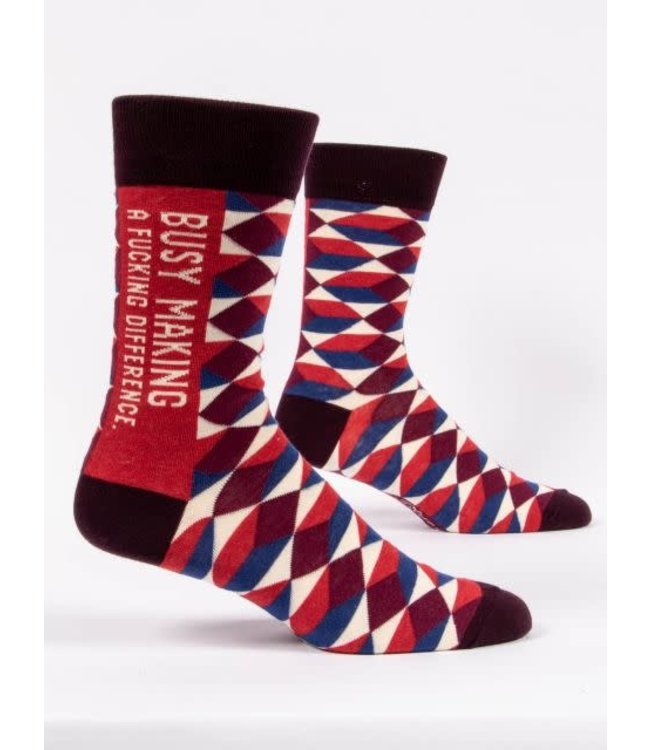 Blue Q Busy Making a Fucking Difference - Crew Socks Men