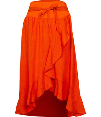 M Made in Italy Orange Linen Skirt