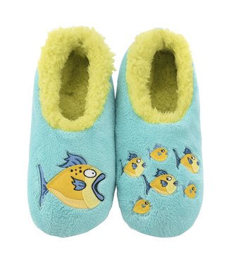 Snoozies Snoozie Slippers - Aqua Fish*