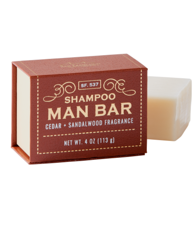 San Francisco Soap Company Shampoo Man Bar - Cedar + Sandalwood