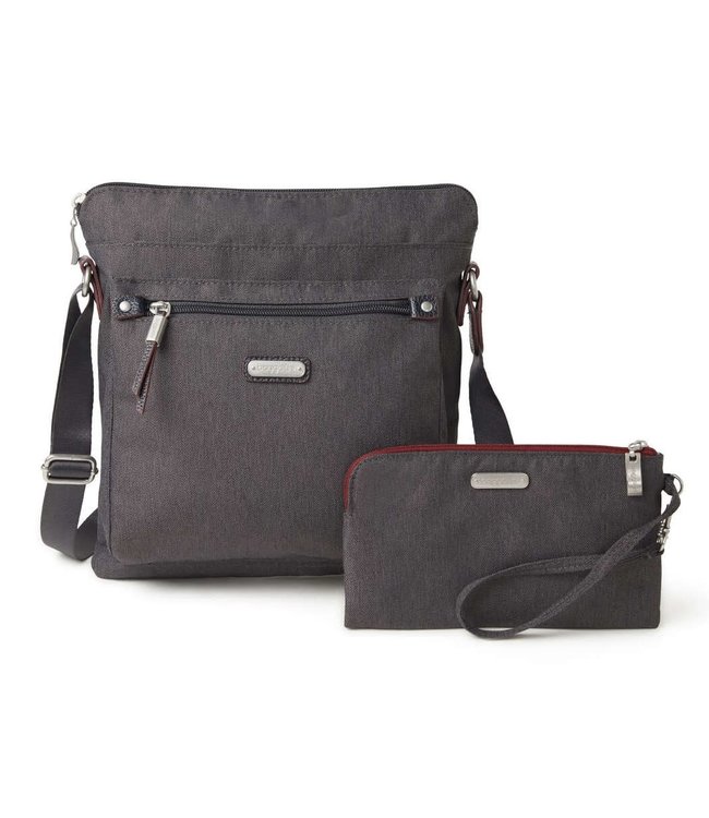 Baggallini Crossbody Go Bag w/ RFID Wristlet - Stone